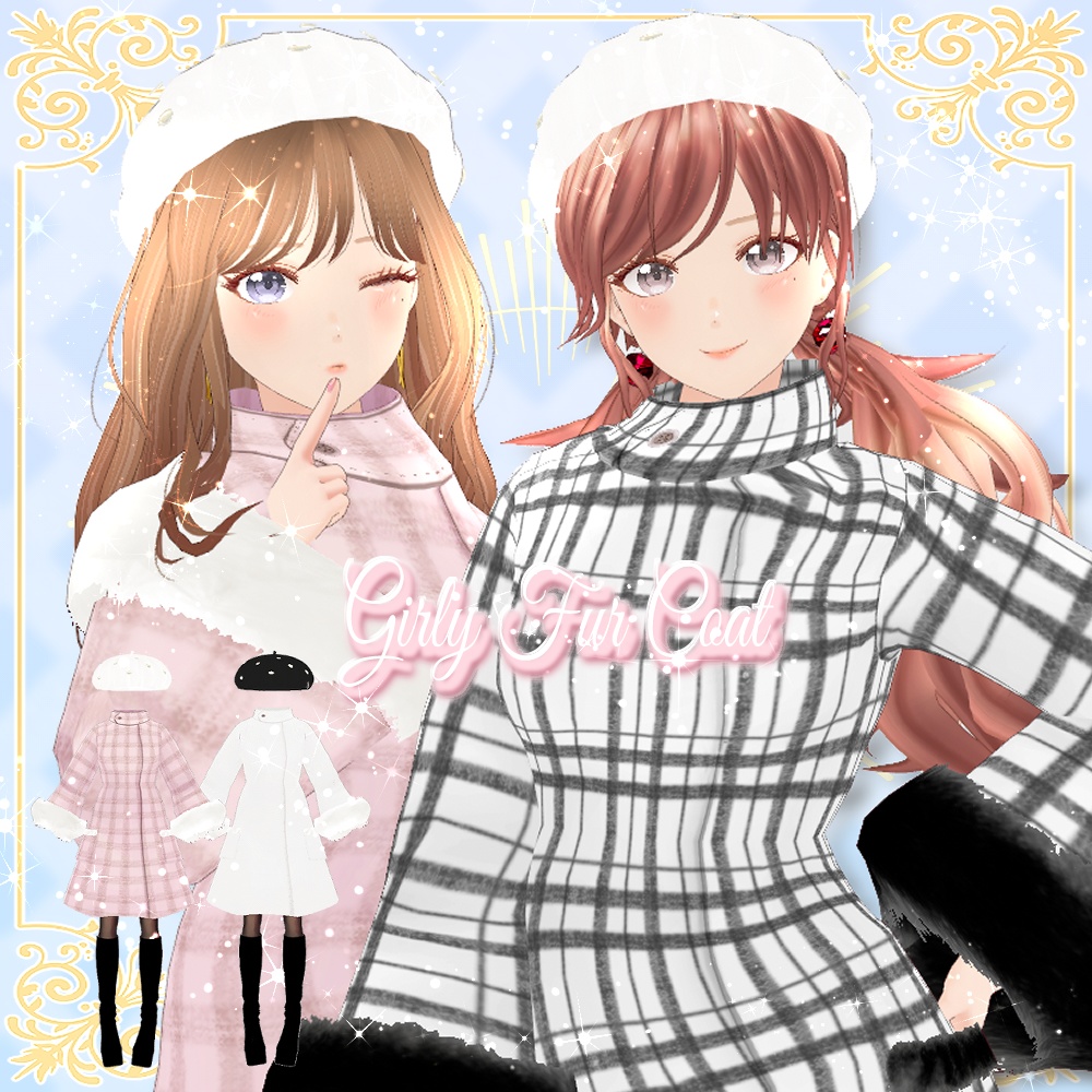 VRoid Clothes & Hair Accessory 「Girly Fur Coat」