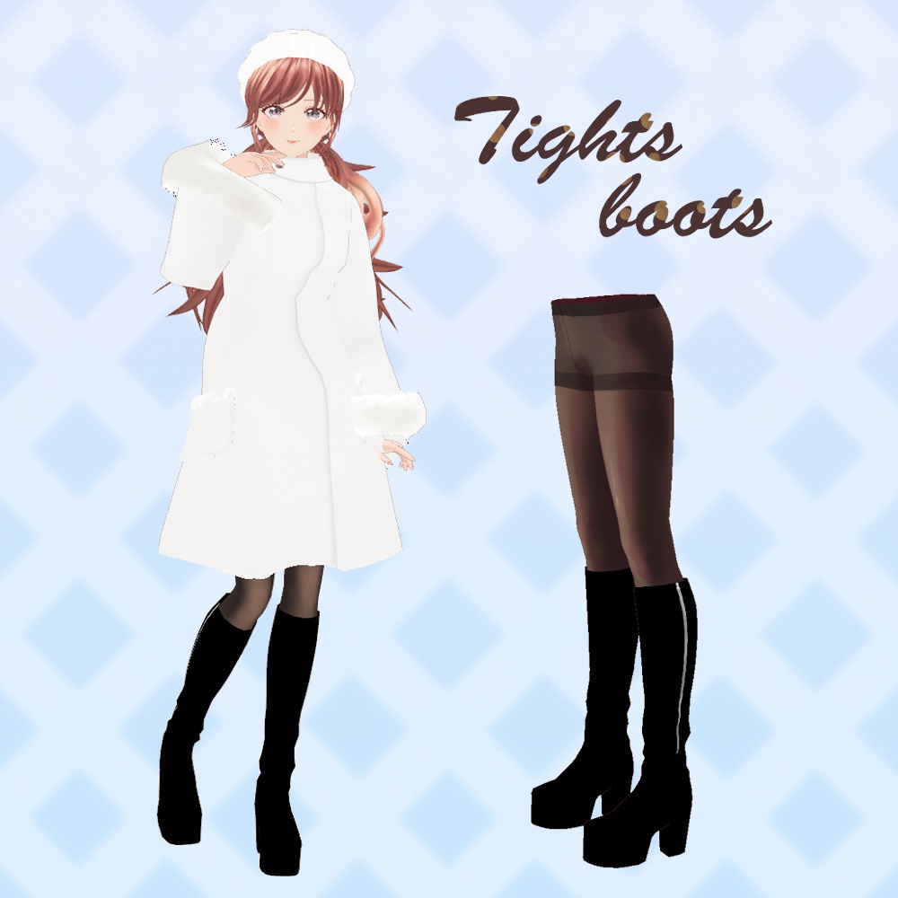 VRoid Clothes & Hair Accessory 「Girly Fur Coat」