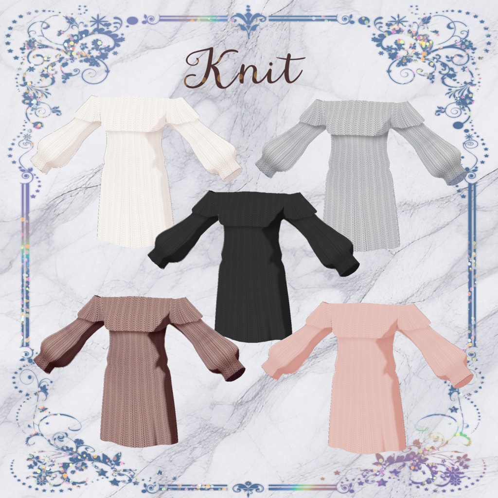 VRoid Clothes 「オフショルニットワンピース」