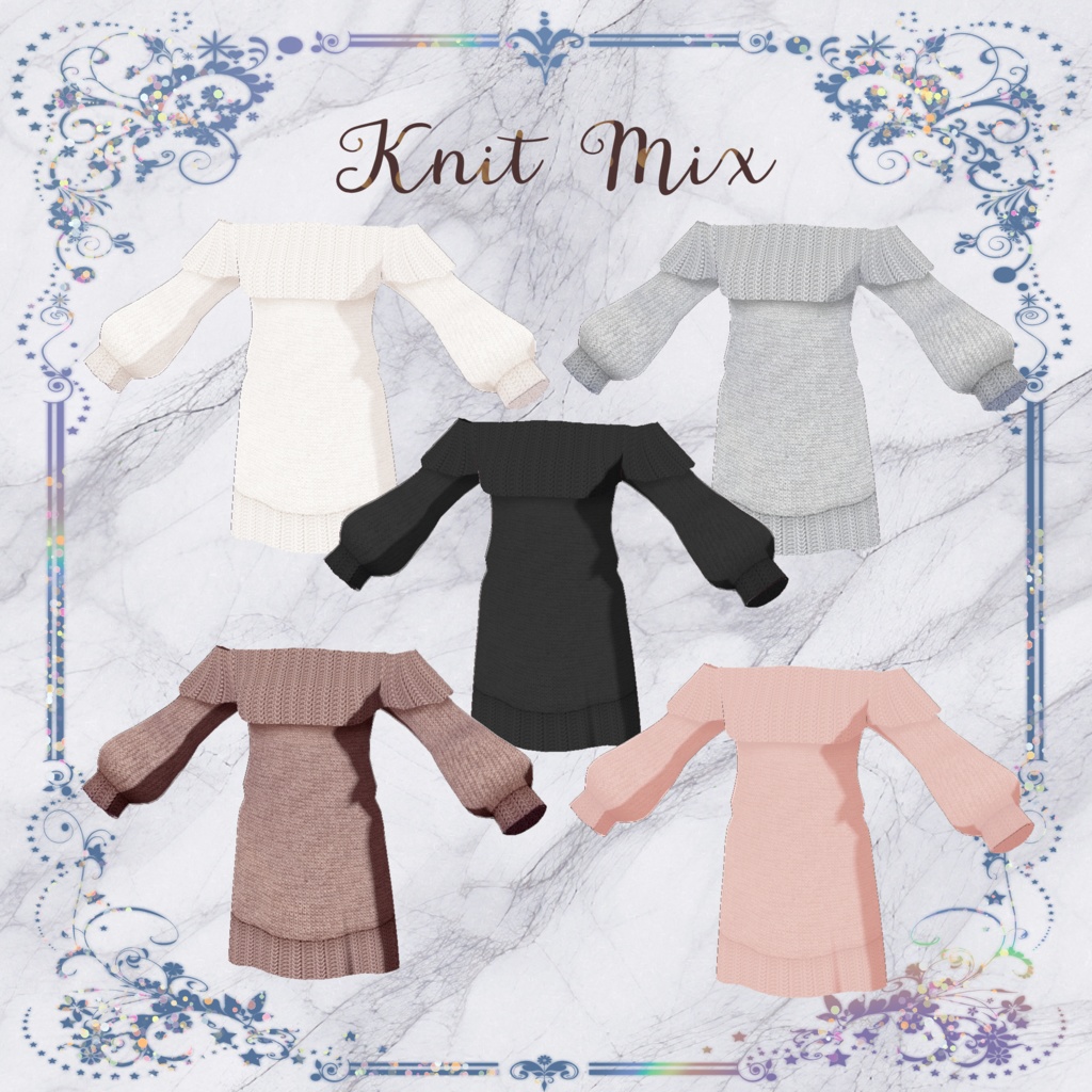 VRoid Clothes 「オフショルニットワンピース」