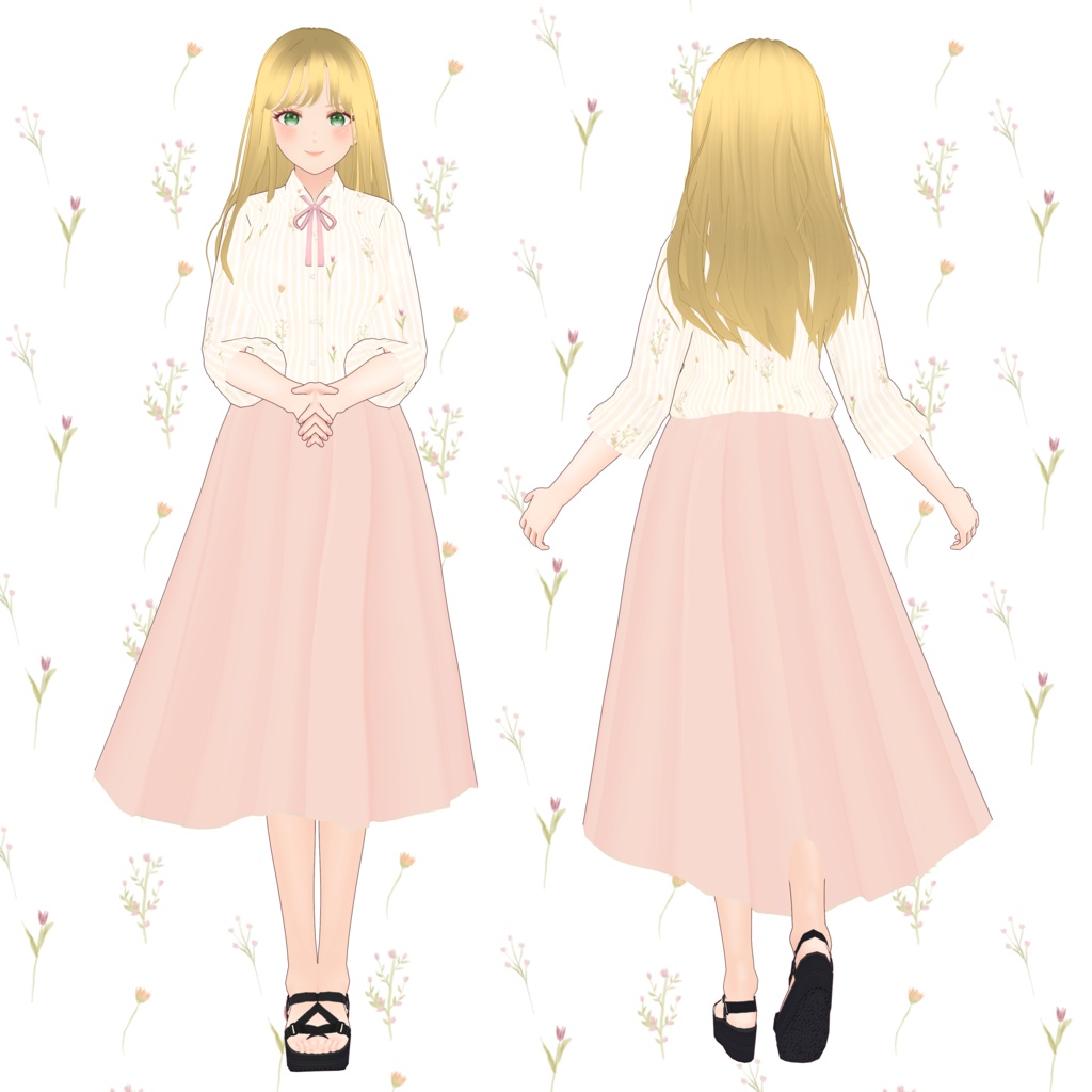 VRoid Clothes 普段着セット「Have a nice day♡」