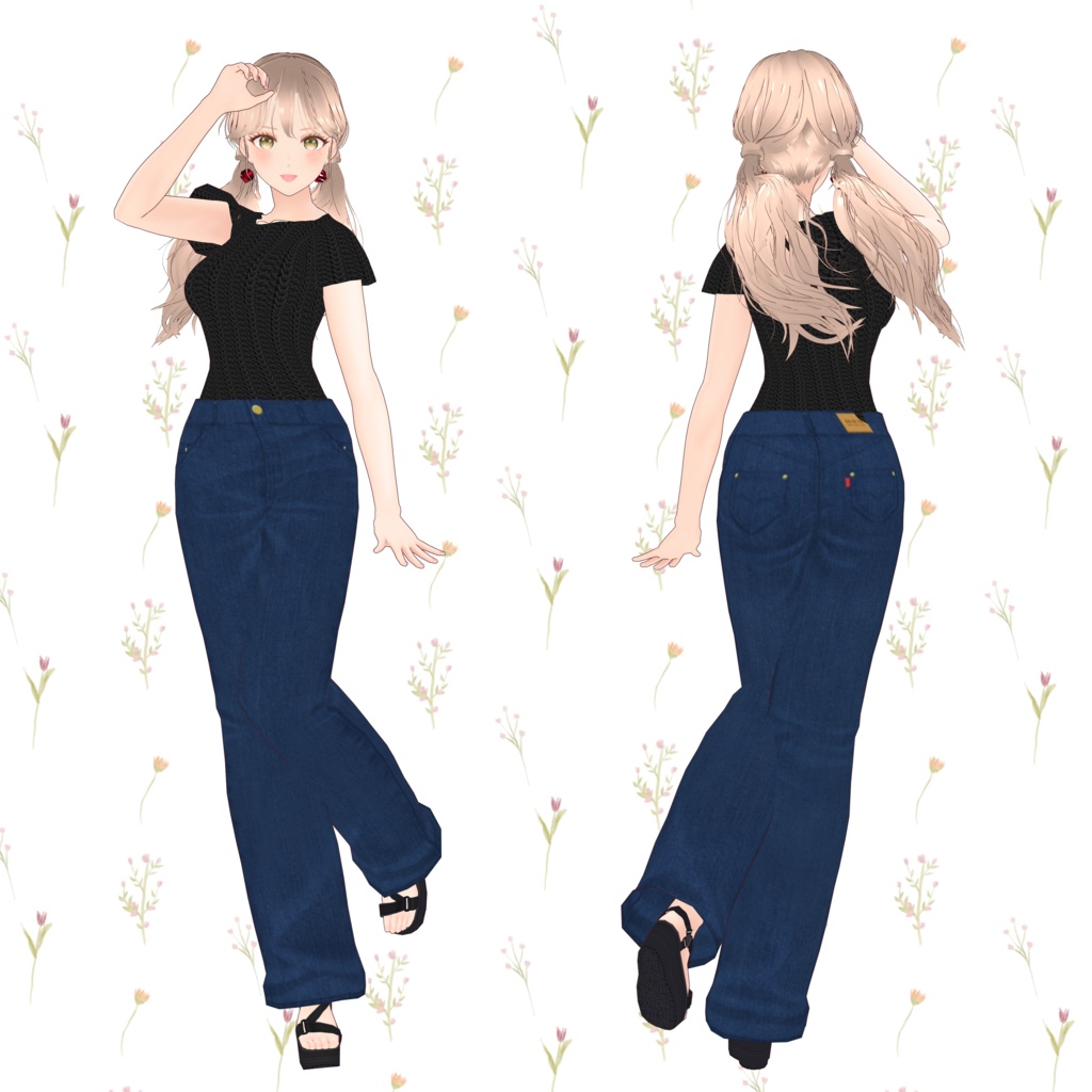 VRoid Clothes 普段着セット「Have a nice day♡」