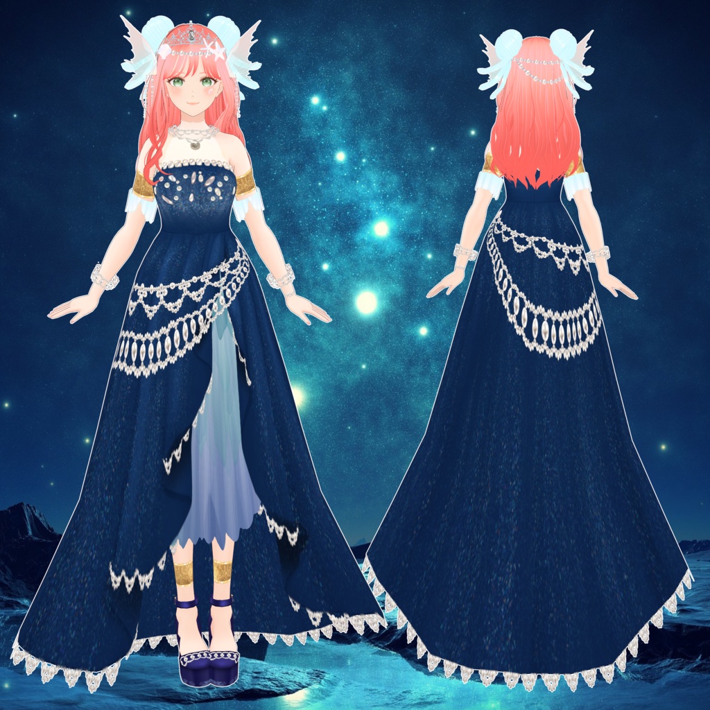 VRoid Hair presets & Clothes 夜の海のマーメイド