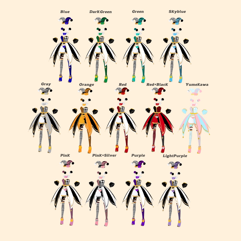 VRoid Hair Accessory & Clothes Pierrot