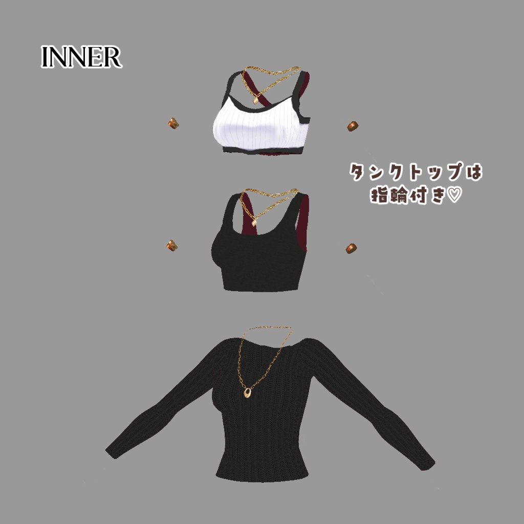 VRoid Hair Accessory & Clothes カジュアルコーデセット