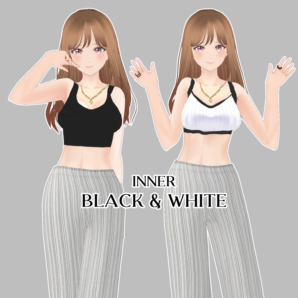 VRoid Hair Accessory & Clothes カジュアルコーデセット