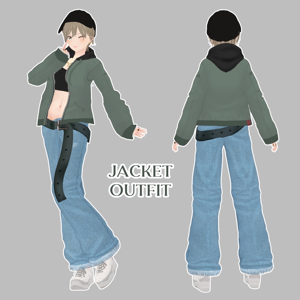 VRoid Hair Accessory & Clothes カジュアルコーデセット