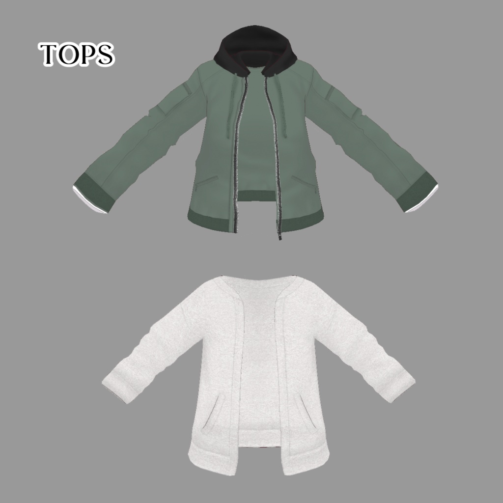 VRoid Hair Accessory & Clothes カジュアルコーデセット