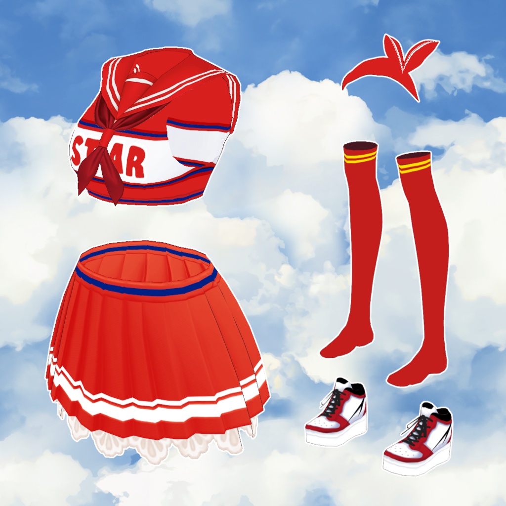 VRoid Hair & Clothes フレフレ!チアリーダー(3Color)