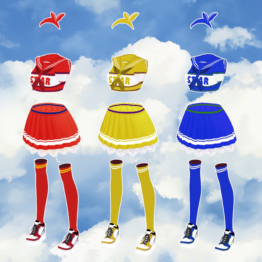 VRoid Hair & Clothes フレフレ!チアリーダー(3Color)