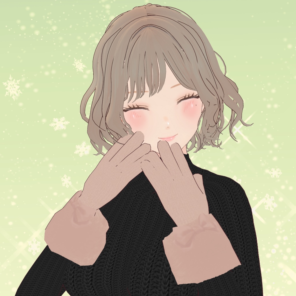 VRoid ふわもこファー手袋セット(4color)