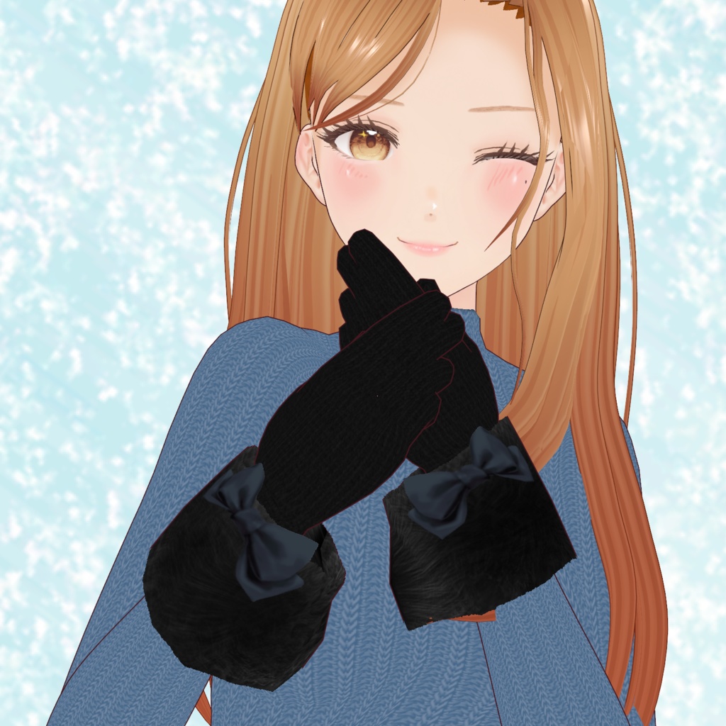 VRoid ふわもこファー手袋セット(4color)