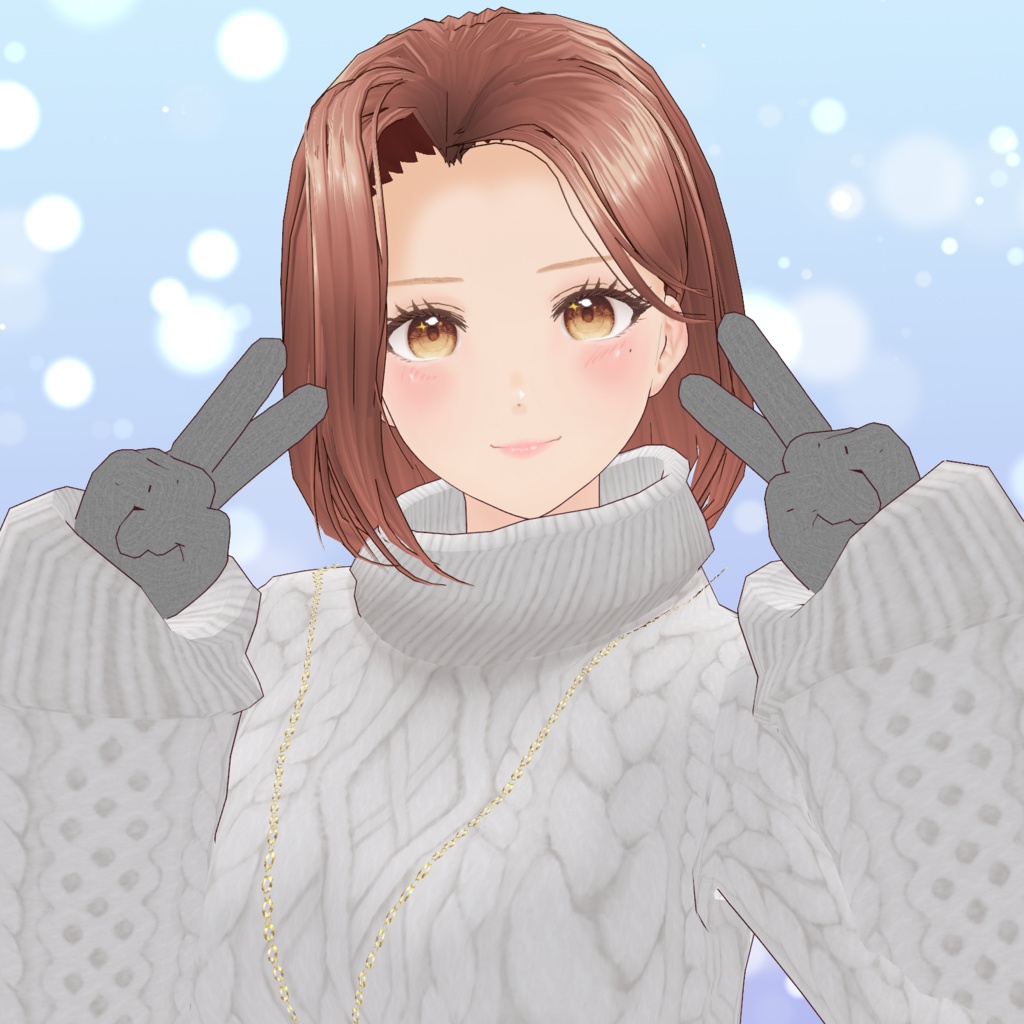 VRoid ふわもこファー手袋セット(4color)