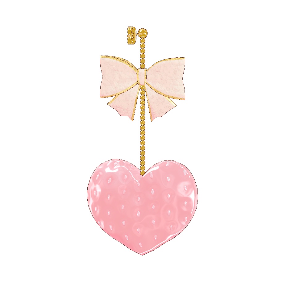 ゆらゆら いちごハートピアス(5色セット) unitypackage & XWear