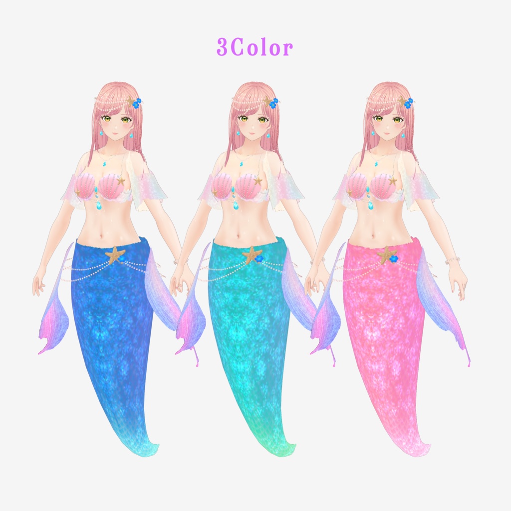VRoid Hair Accessory & Clothes「うたかたのマーメイド」