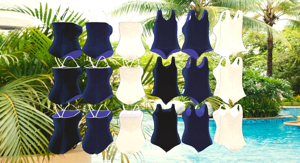 ブルーローズのおんなのこちゃん専用スクール水着セット