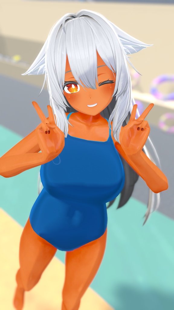 【12アバター対応】競泳タイプスクール水着