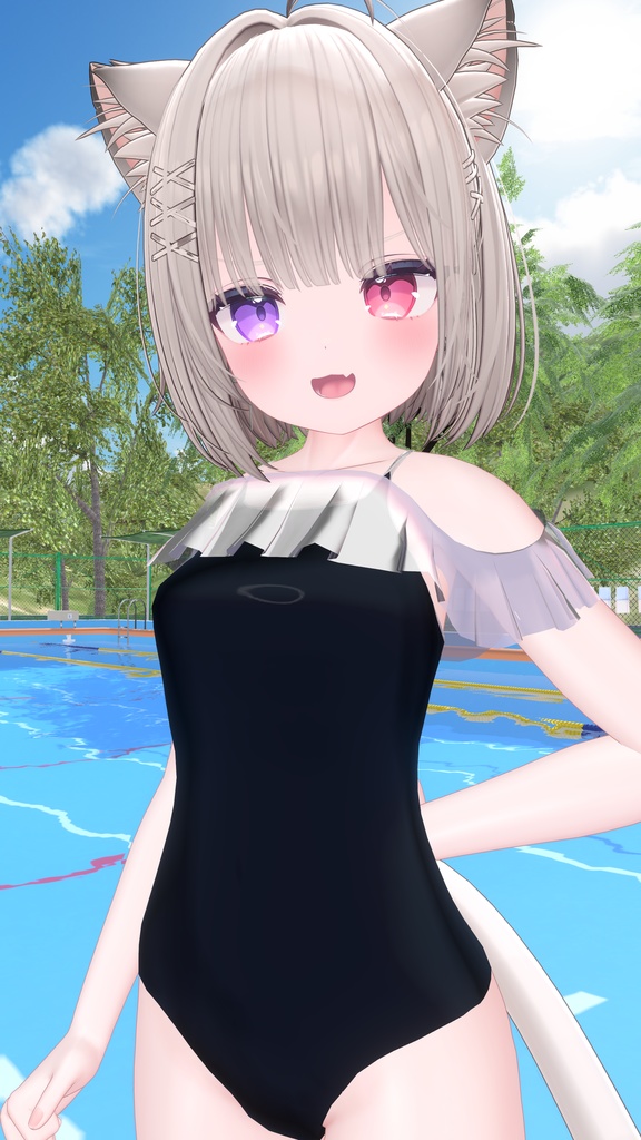 12 avatars】School swimsuit of swimming race type [Compatible: Kikyo Moe  Celestia Manuka Bodyset2 Epona INABA Vanilla Saffie Pomae Karin Chiffon].