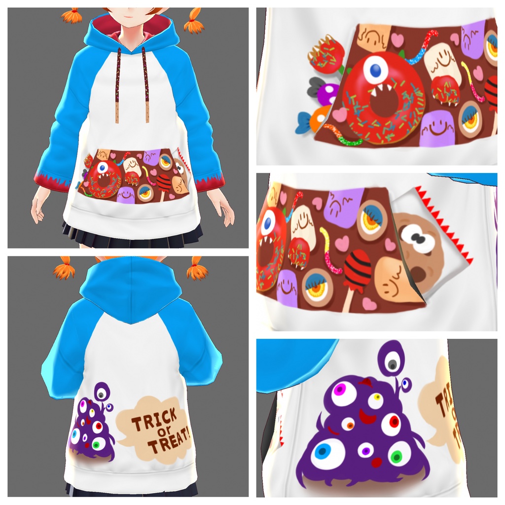 Halloweenお菓子パーカー【VRoidテクスチャ用】