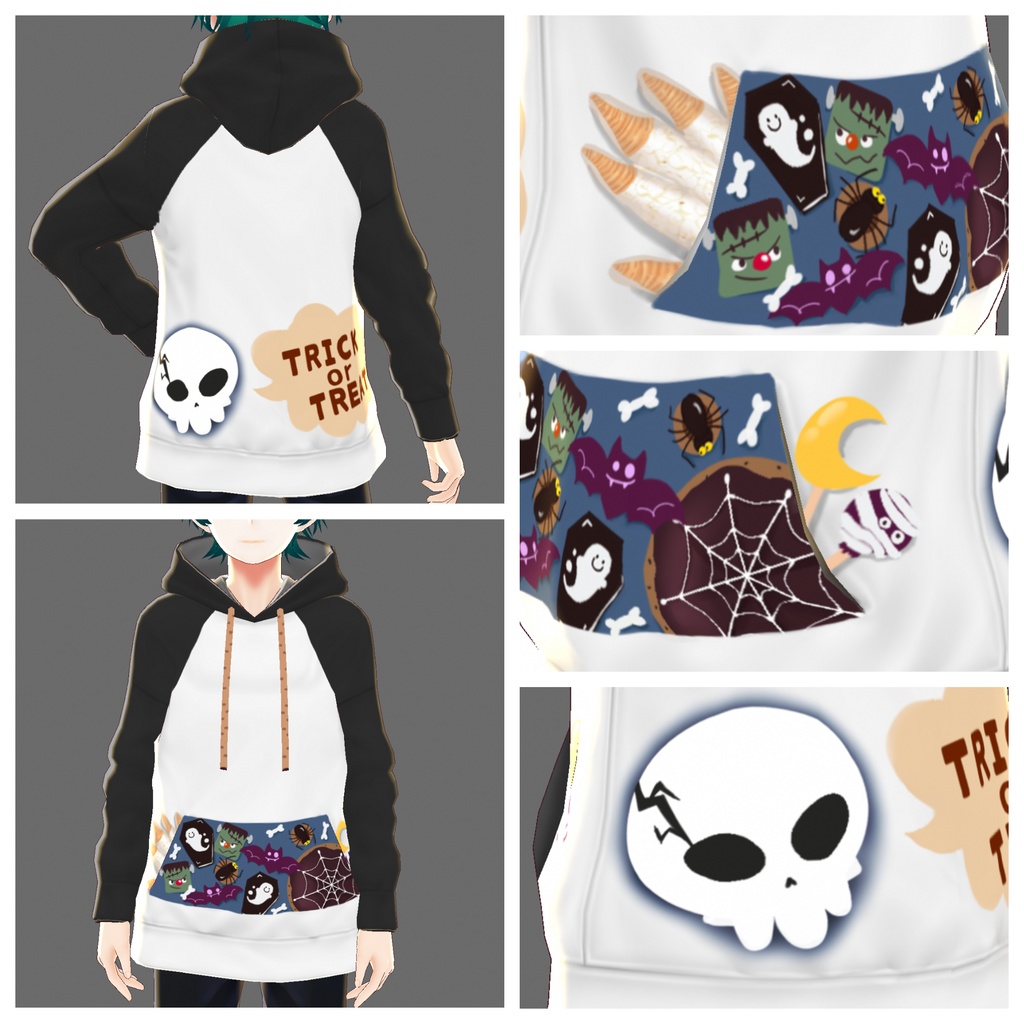 Halloweenお菓子パーカー【VRoidテクスチャ用】