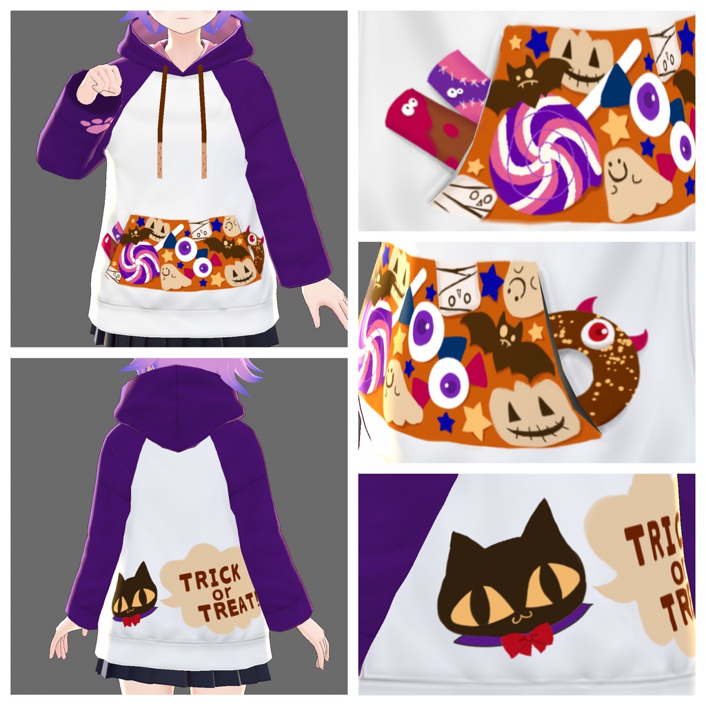 Halloweenお菓子パーカー【VRoidテクスチャ用】