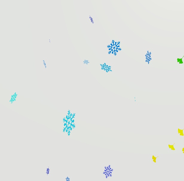 もみじ、イチョウ、雪の結晶の三種パーティクル詰め合わせ
