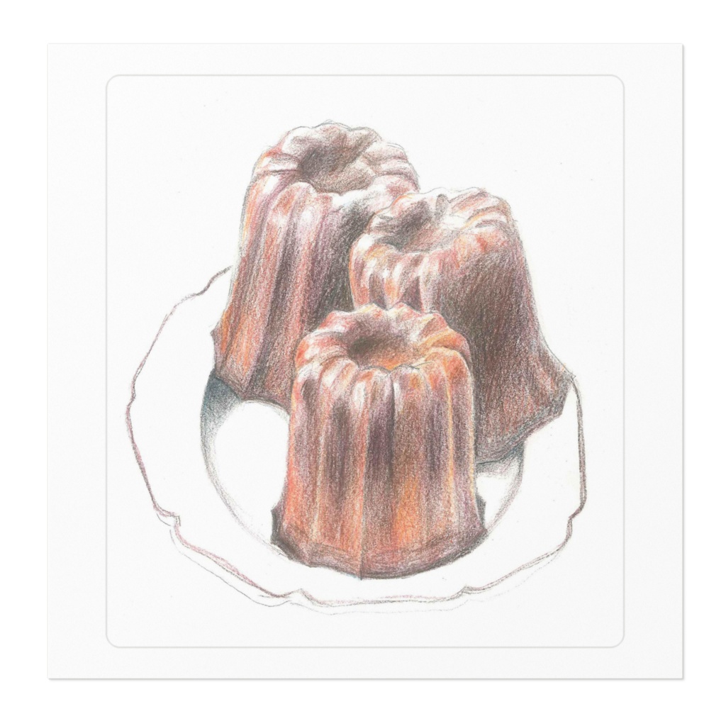 カヌレのステッカー