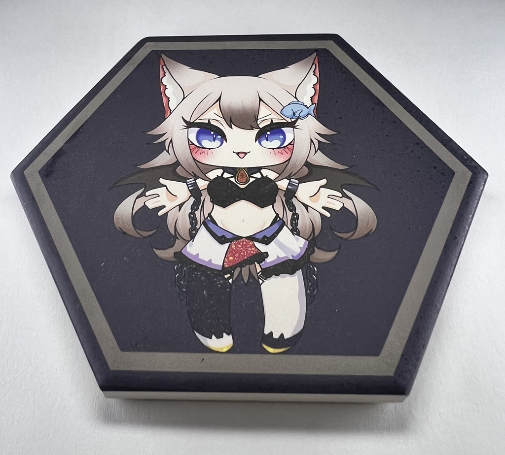 《お昼の姿》朔宵しゃむのデフォルメ白雲石コースター