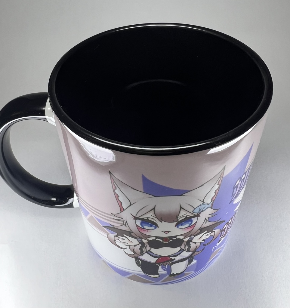 〔ブラック〕デフォルメしゃむのマグカップ