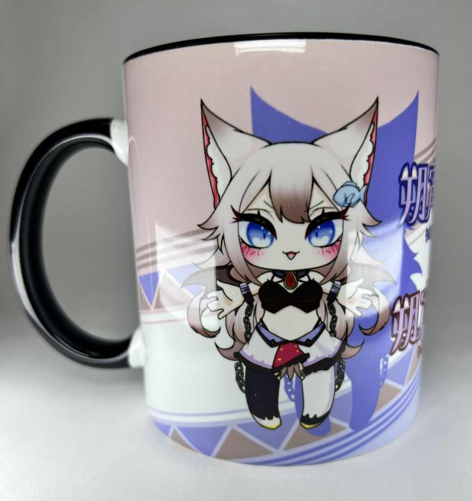 〔ブラック〕デフォルメしゃむのマグカップ