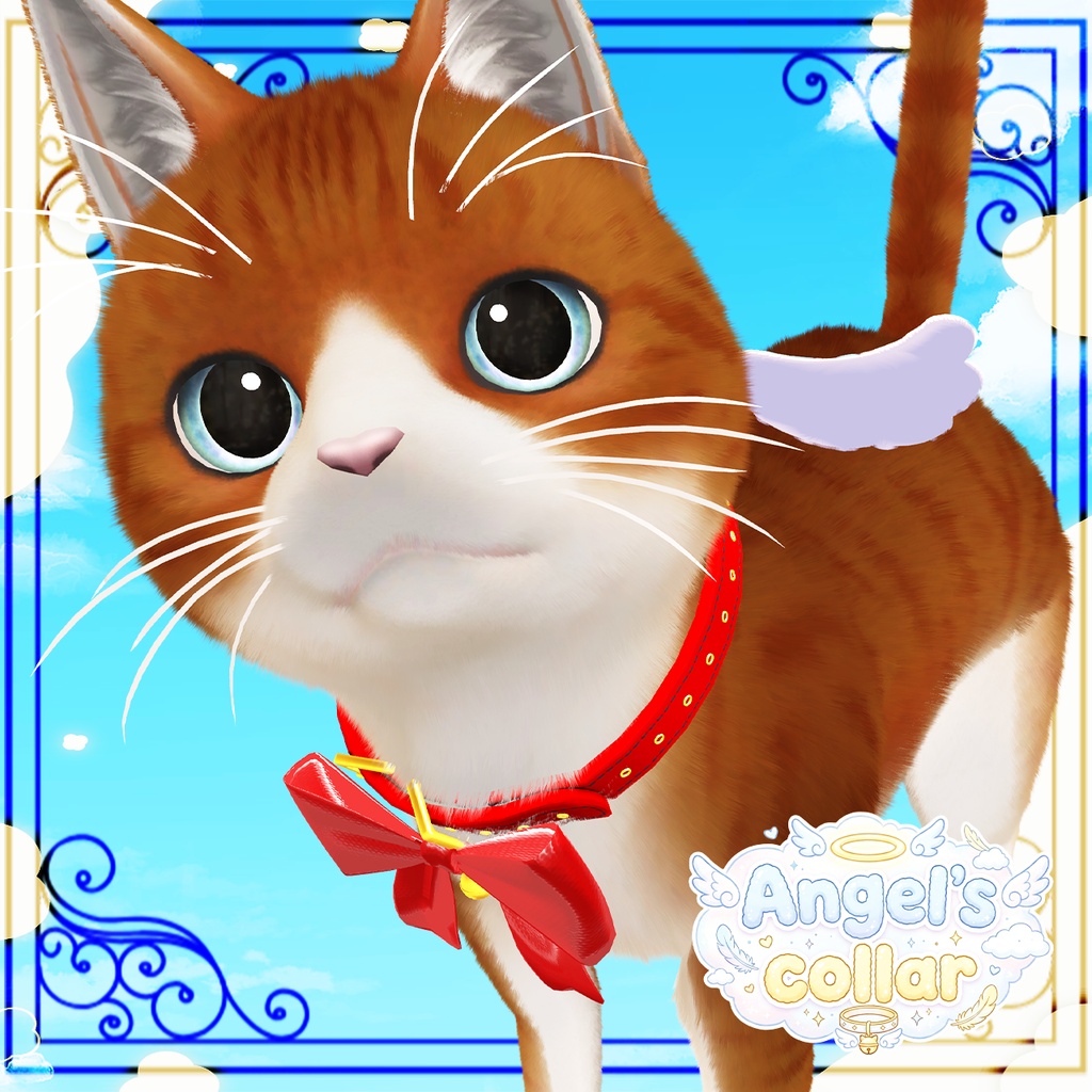 【にゃにゃまる専用】Angel's Collar -(天使の首輪&リボン)【3D衣装・小物】