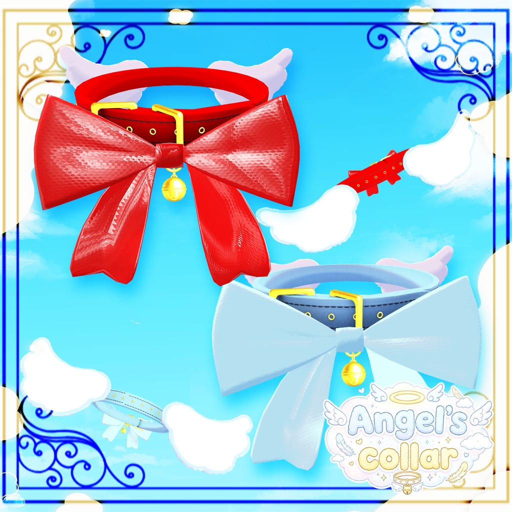 【にゃにゃまる専用】Angel's Collar -(天使の首輪&リボン)【3D衣装・小物】