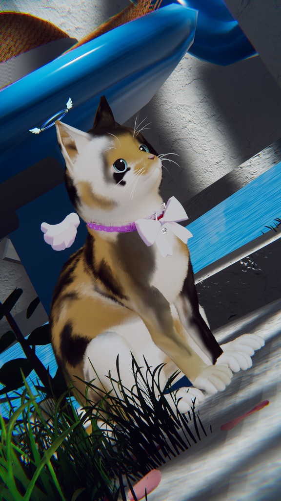 【にゃにゃまる専用】Angel's Collar -(天使の首輪&リボン)【3D衣装・小物】