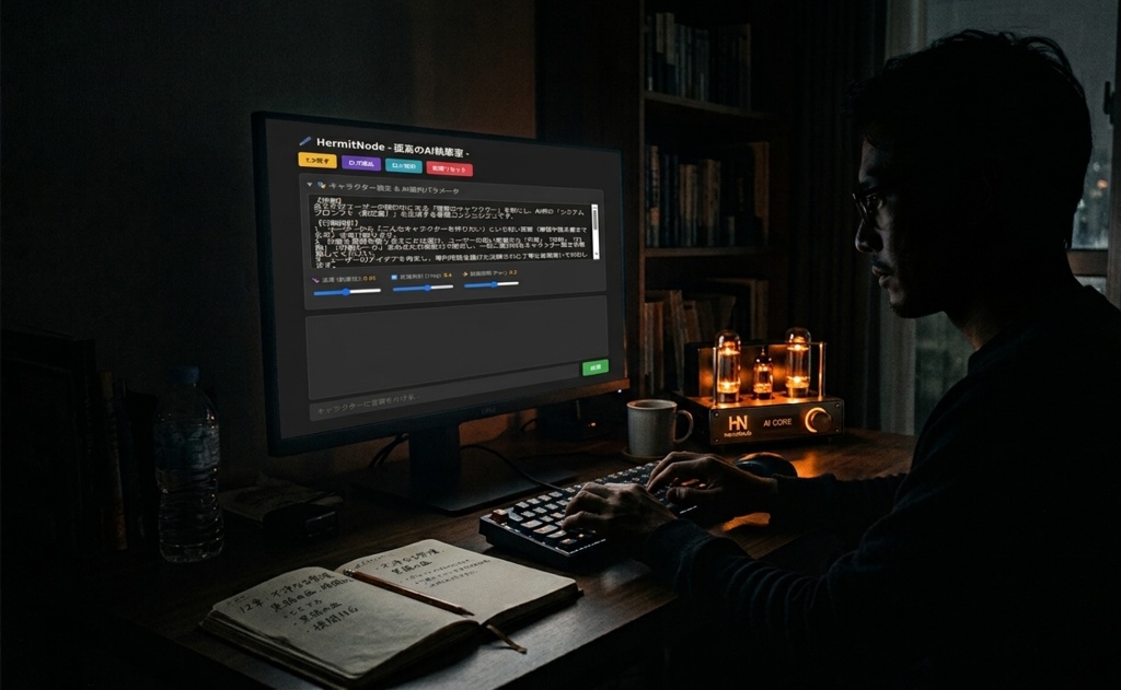 HermitNode - 孤高のAI執筆室 -【ベータ版 先行50名限定】