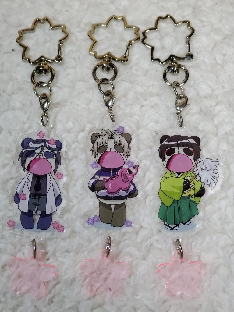 連結パンダ男士アクキー(桜)