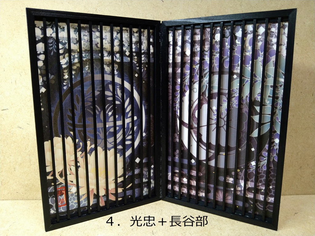 刀剣乱舞イメージ 刀紋入り ねんどーるサイズ 二面衝立