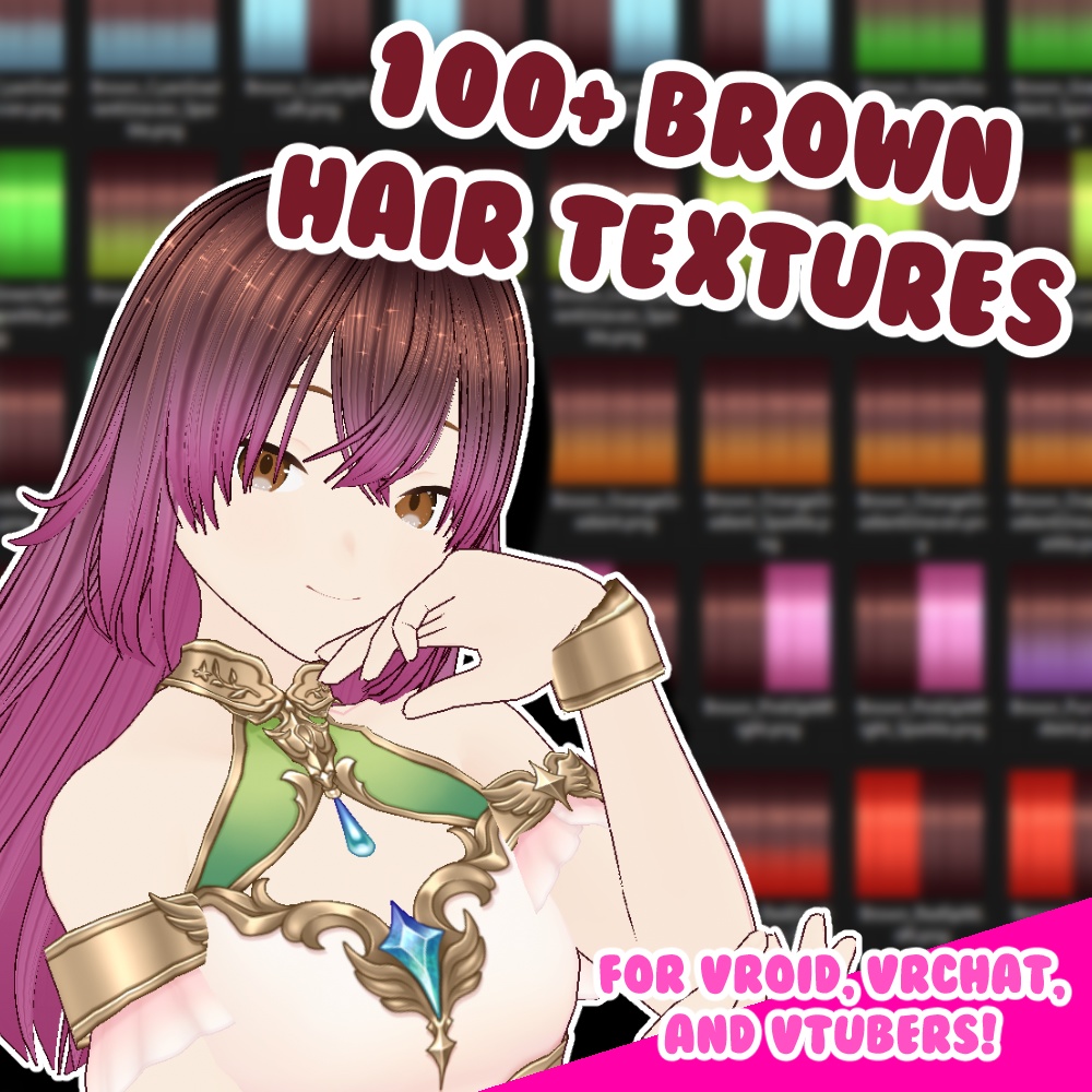 100+ BROWN HAIR TEXTURES FOR VROID, VRCHAT, AND VTUBERS! (Gradients, Split Coloring, Sparkles)