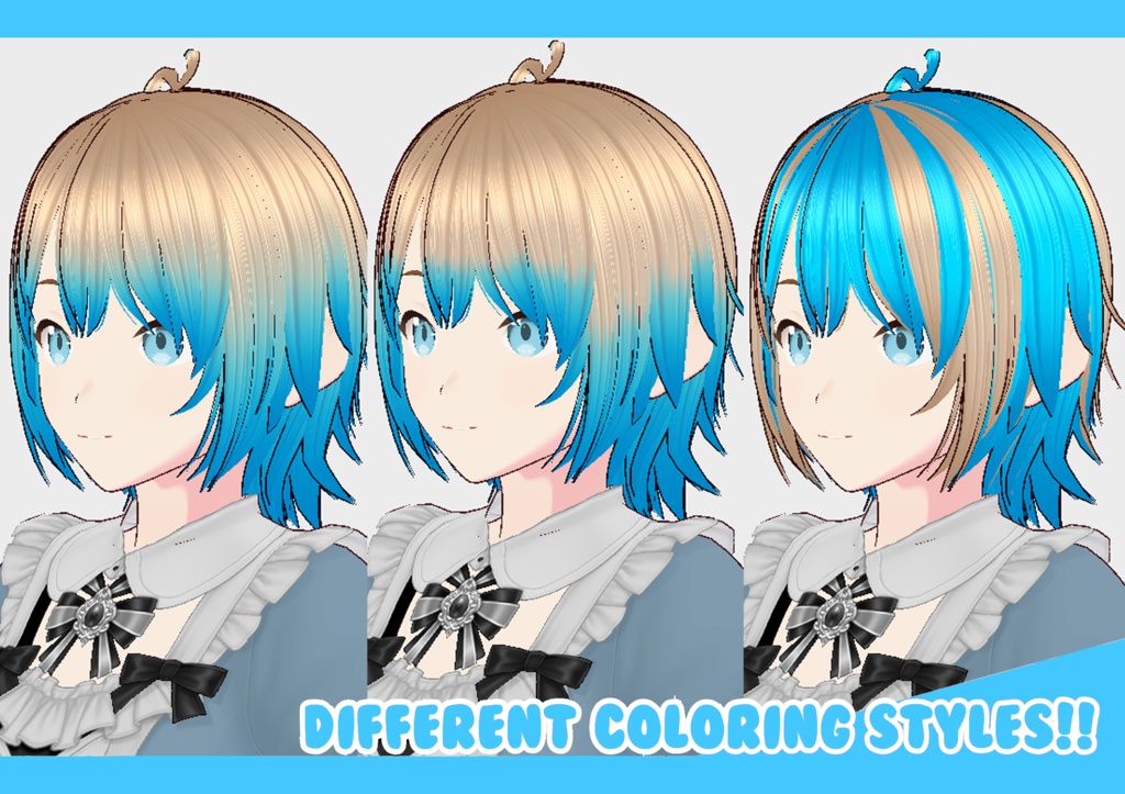 100+ BLONDE HAIR TEXTURES FOR VROID, VRCHAT, AND VTUBERS! (Colored Gradients, Split Dye, Sparkles)