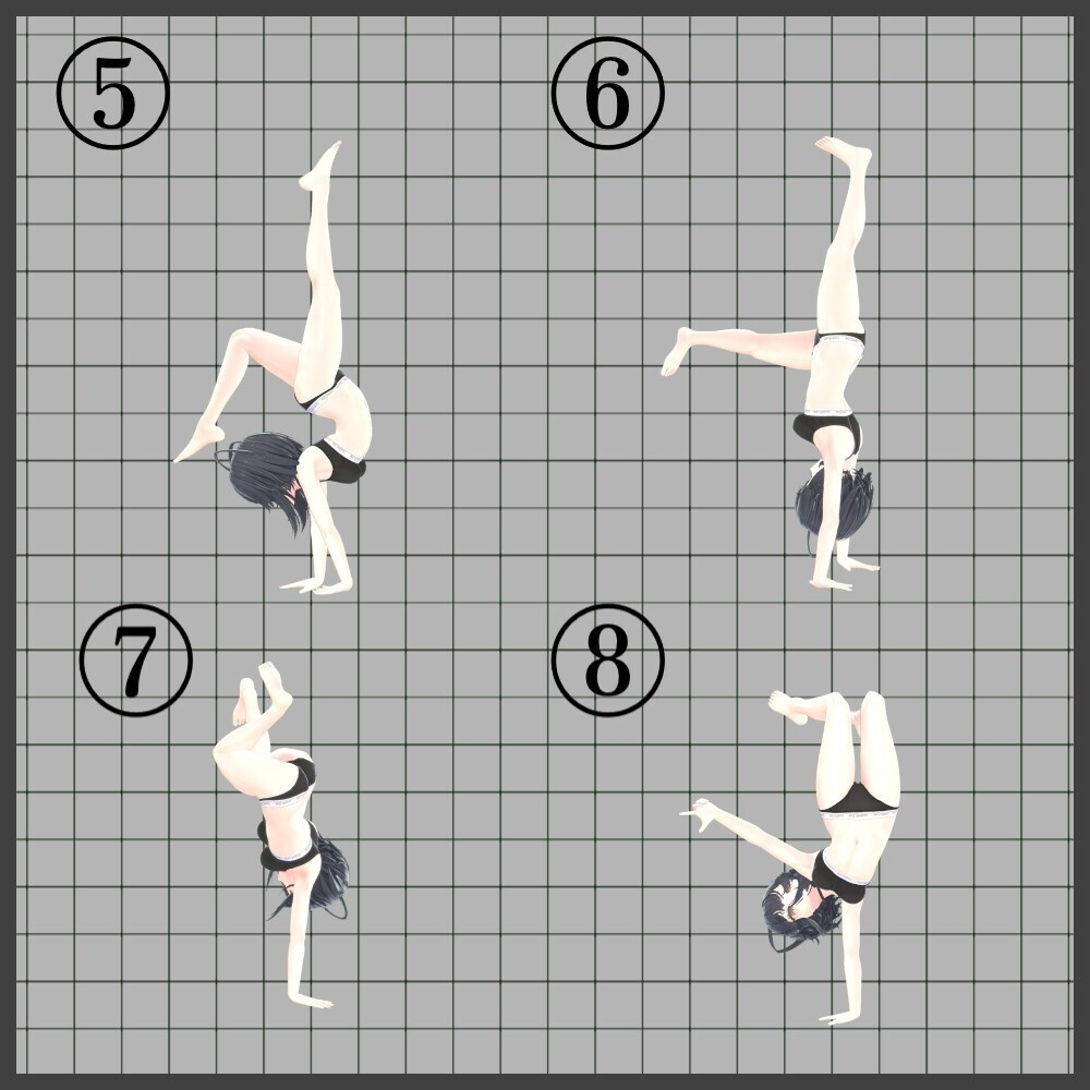 【無料あり】【ポーズ集】躍動感のあるポーズ8種【逆立ち・ダンスポーズ】