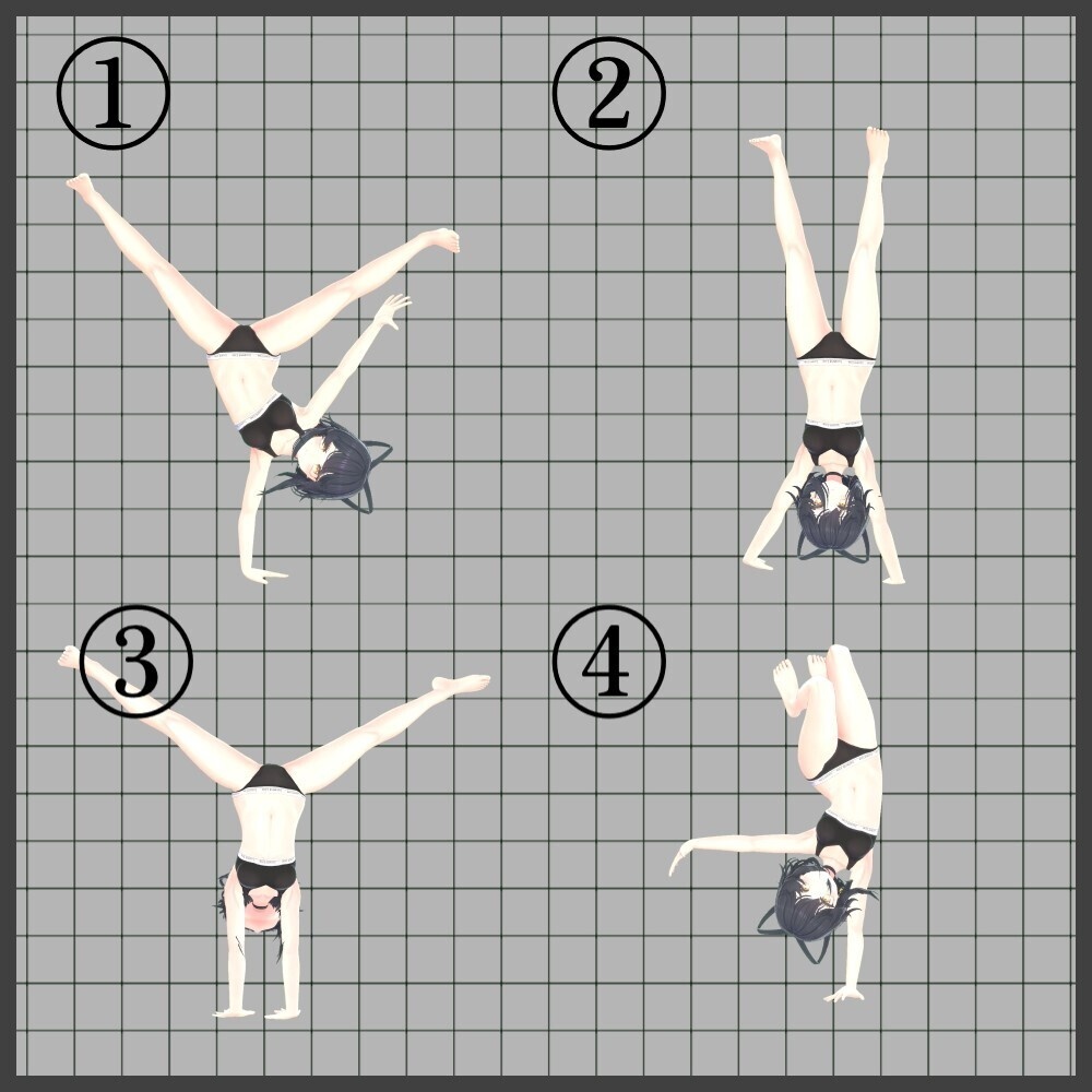 【無料あり】【ポーズ集】躍動感のあるポーズ8種【逆立ち・ダンスポーズ】