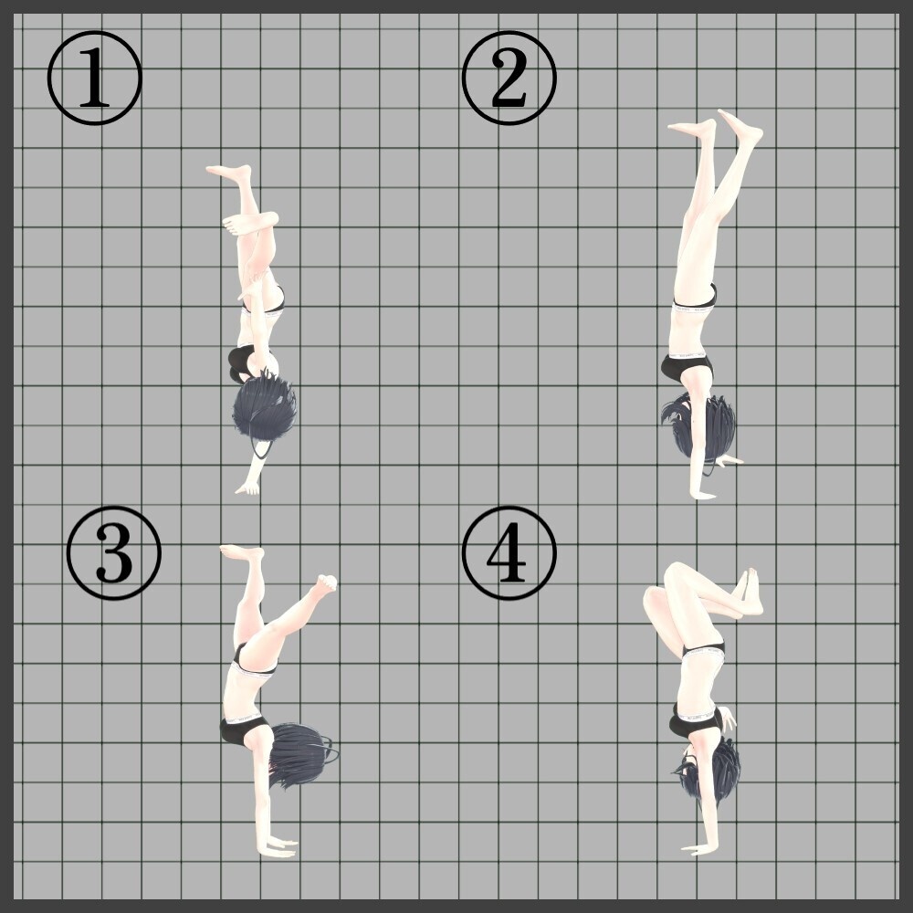 【無料あり】【ポーズ集】躍動感のあるポーズ8種【逆立ち・ダンスポーズ】