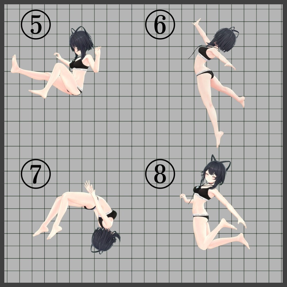 【無料あり】【ポーズ集】躍動感のあるポーズ8種【跳ぶ・ジャンプポーズ】