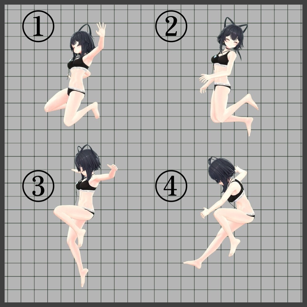 【無料あり】【ポーズ集】躍動感のあるポーズ8種【跳ぶ・ジャンプポーズ】