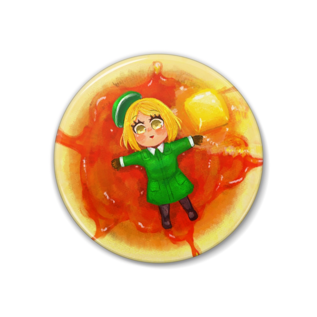 バニヤンちゃんのホットケーキ缶バッジ