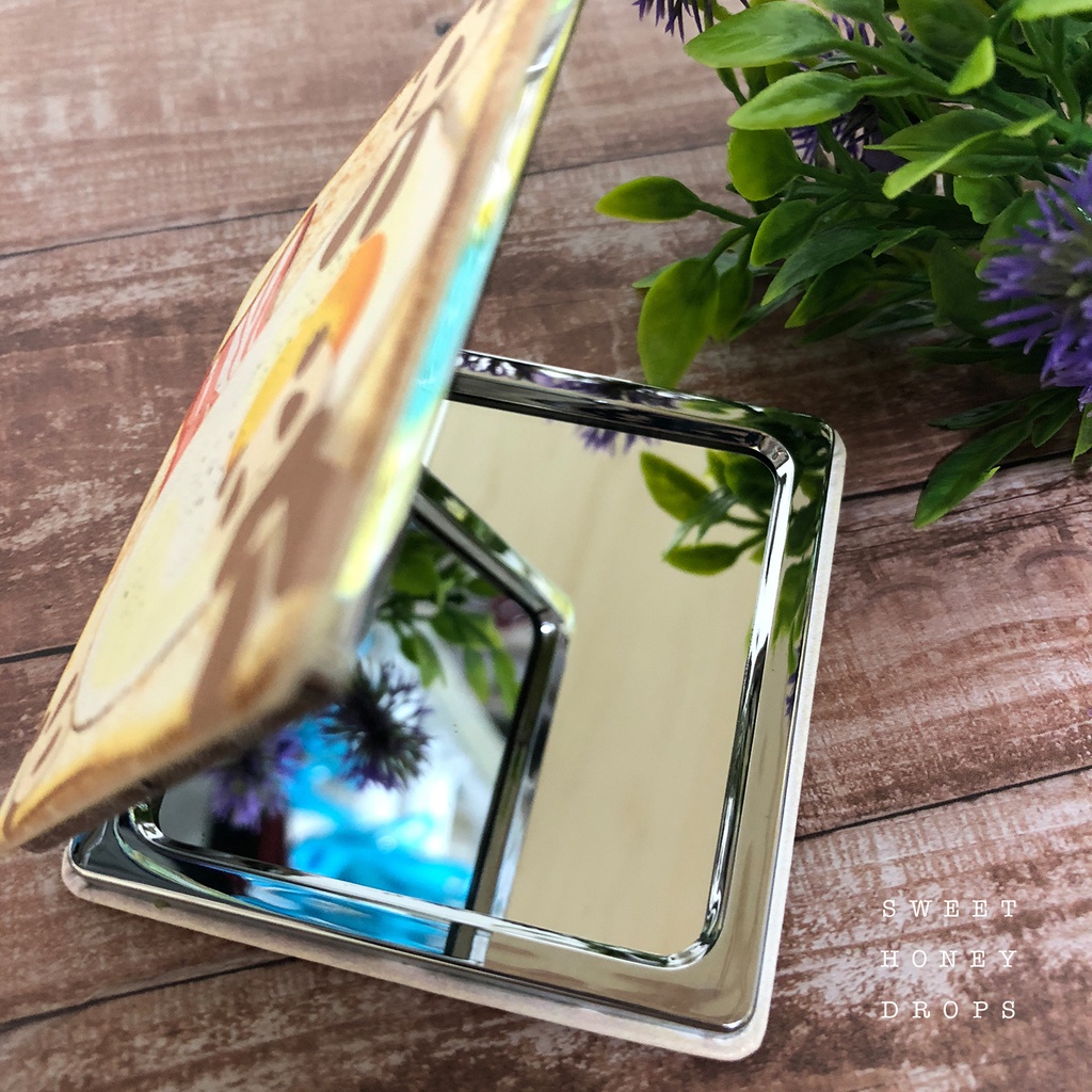 合皮折り畳み2面ミラー*パムダトースト柄*(パンダ)