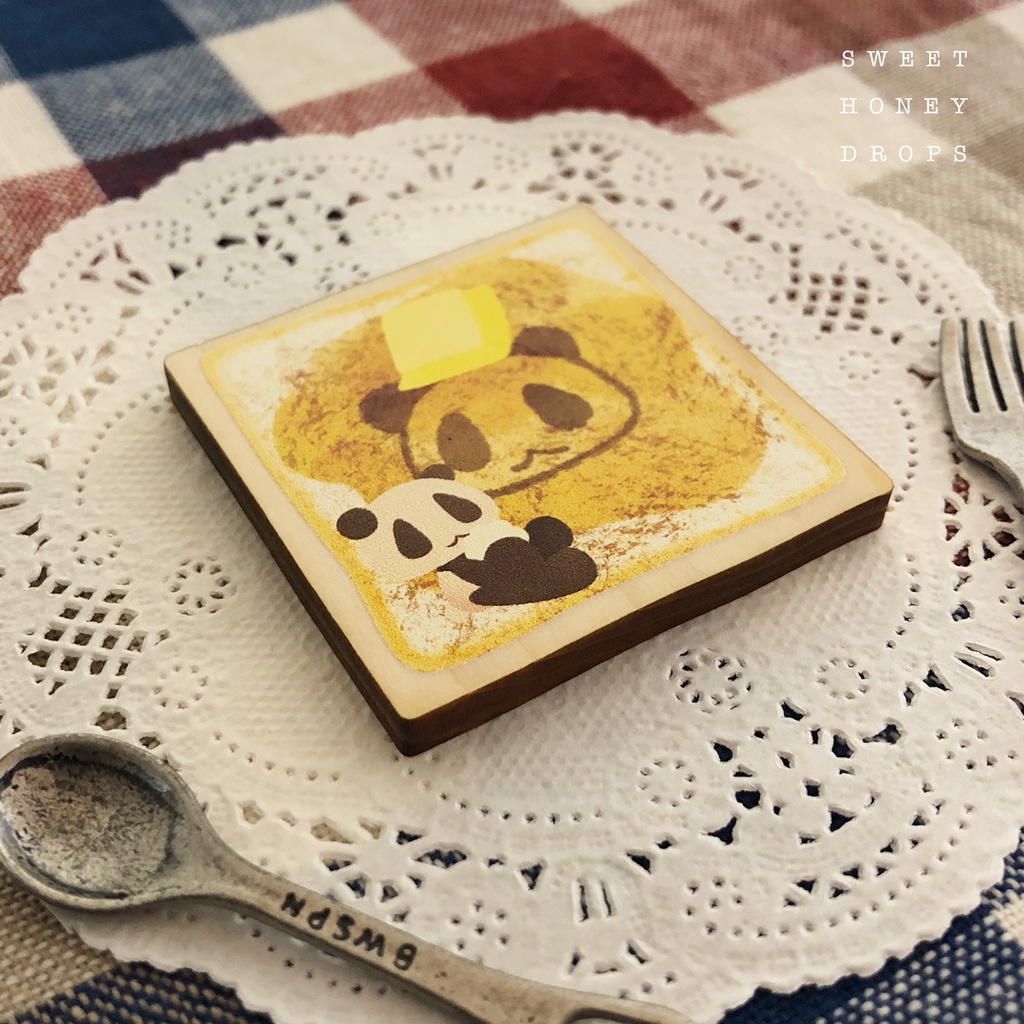 パムダトーストブローチ*バタートースト柄*