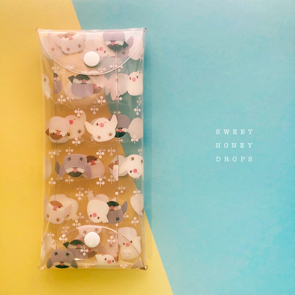 クリアマルチケース*文鳥トリオ柄*