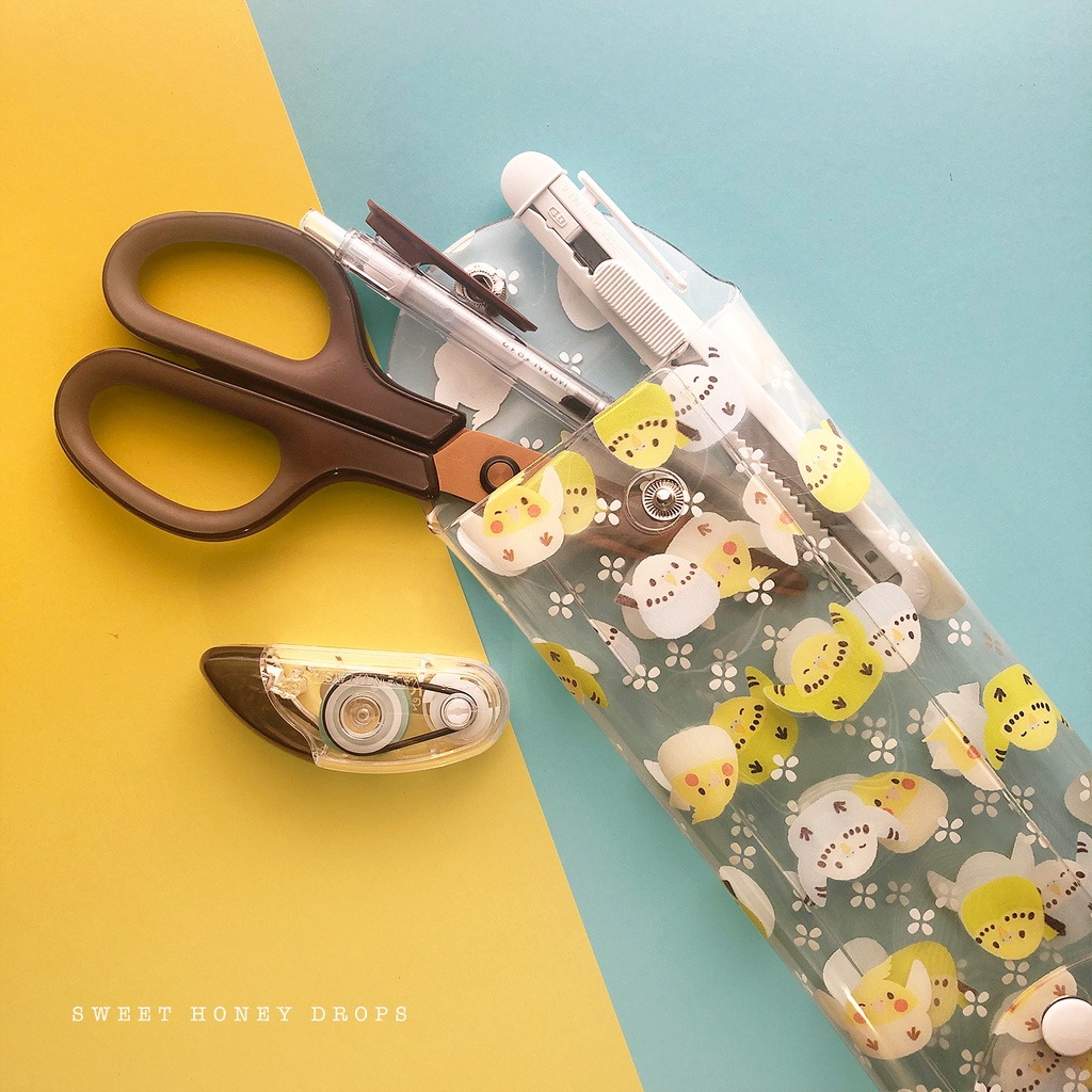 クリアマルチケース＊インコトリオ柄＊