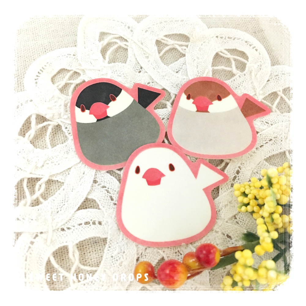 ステッカーセット*文鳥トリオ*