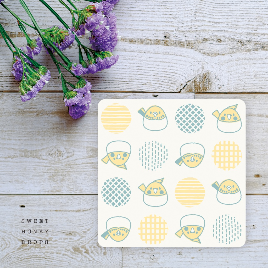 白雲石コースター*インコ柄*